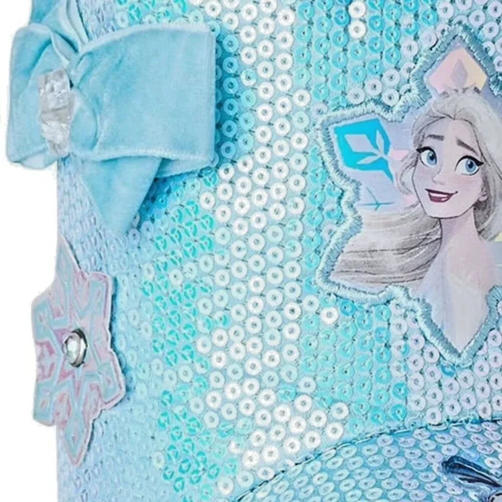 DISNEY PRINCESS FROZEN ELSA ANNA Sequin Slippers TODDLER GIRLS SIZE 7-8 NEW